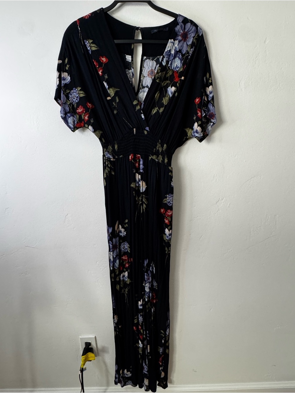 Black Floral V-Neck Jumpsuit